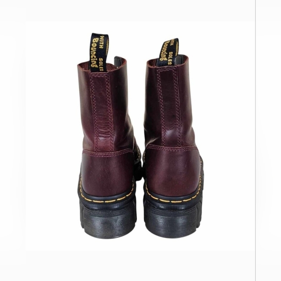 Dr. Martens Audrick Burgundy  Leather Platform Boots Size 39 US 8 - Picture 5 of 14